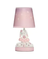 Bedtime Originals Tiny Dancer Bunny & Stars Pink Nursery Lamp with Shade & Bulb