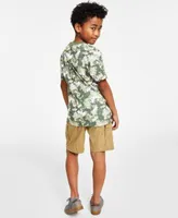 Levis Big Boys Arch Logo T Shirt Adjustable Waistband Cargo Pocket Shorts Separates