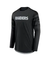 Men's Fanatics Black, Silver Las Vegas Raiders Square Off Long Sleeve T-shirt