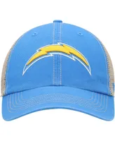 Men's '47 Brand Powder Blue, Natural Los Angeles Chargers Trawler Trucker Clean Up Snapback Hat