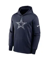 Men's Nike Navy Dallas Cowboys Fan Gear Primary Logo Therma Performance Pullover Hoodie