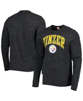 Men's Homage Charcoal Pittsburgh Steelers Hyper Local Tri-Blend Long Sleeve T-shirt