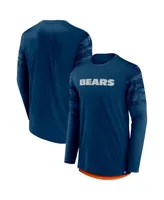 Men's Fanatics Navy, Orange Chicago Bears Square Off Long Sleeve T-shirt