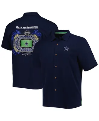 Men's Tommy Bahama Navy Dallas Cowboys Top of Your Game Camp Button-Up Shirt