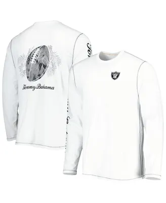 Men's Tommy Bahama White Las Vegas Raiders Laces Out Billboard Long Sleeve T-shirt