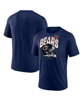 Men's Fanatics Heathered Navy Chicago Bears End Around Tri-Blend T-shirt