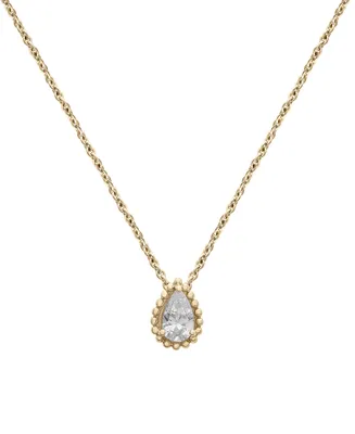 Diamond Pear Solitaire Pendant Necklace (1/4 ct. t.w.) in 14k Gold, 16" + 2" extender