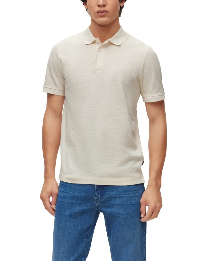 Taupe Mercerised Pique Polo Shirt - Short Sleeve