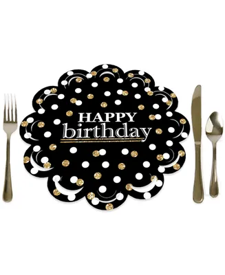 Adult Happy Birthday - Gold - Birthday Party Table Decor Chargers 12 Ct