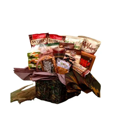 Gbds Camo Man Care Package - gift for a man - 1 Basket