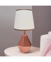 Lambs & Ivy Rose Gold Modern Hexagon Nursery Lamp with Shade & Bulb