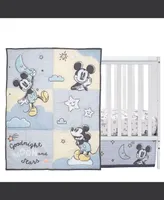 Lambs & Ivy Disney Baby Moonlight Mickey Mouse 3-Piece Nursery Crib Bedding Set