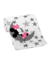 Lambs & Ivy Disney Baby Minnie Mouse Gray/White Fleece Baby Blanket by