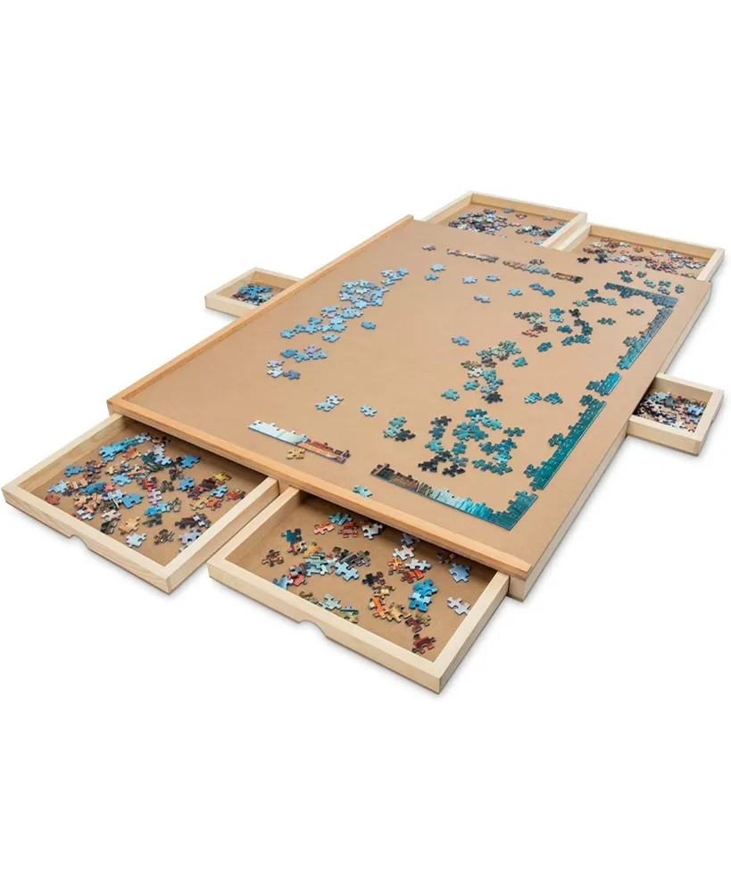 JUMBL Jumbl 1000-Piece Puzzle Board with Mat, 23 x 31 Wooden