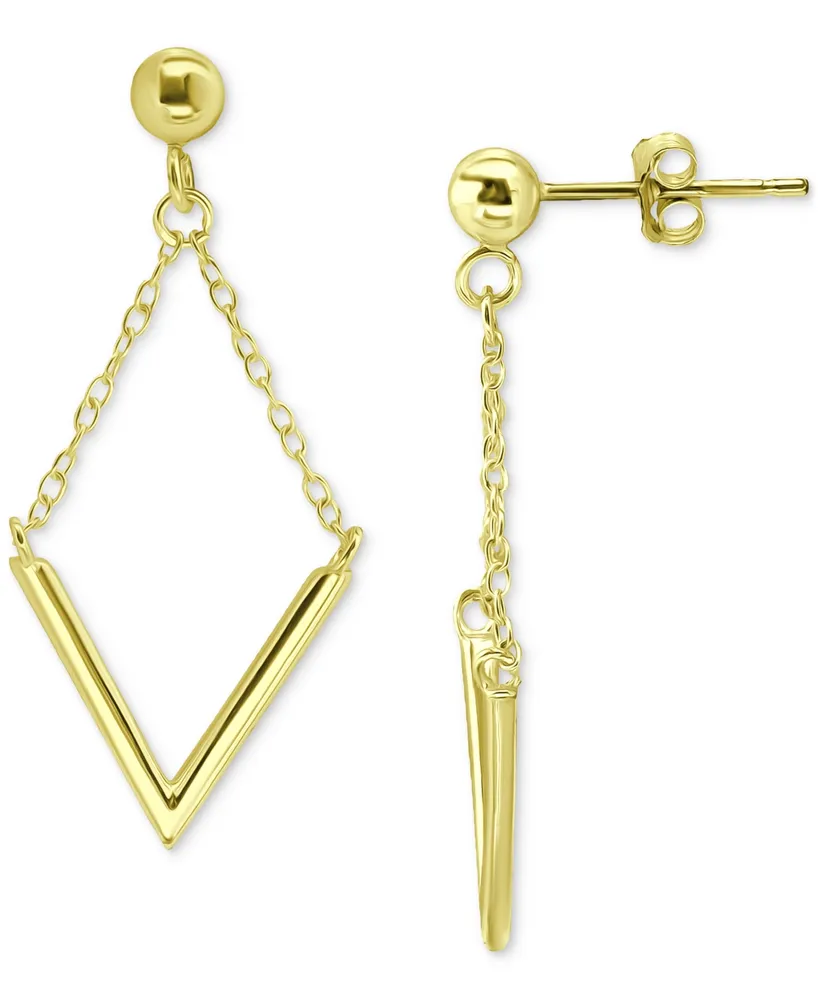 Giani Bernini V Bar & Chain Drop Earrings, Created for Macy's