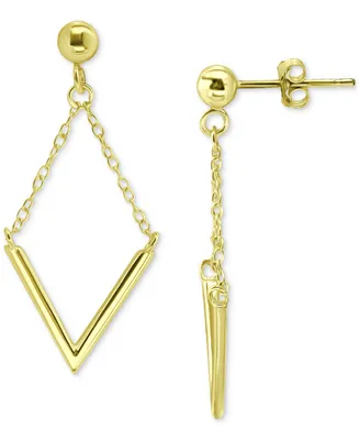 Giani Bernini V Bar & Chain Drop Earrings, Created for Macy's
