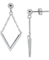 Giani Bernini V Bar & Chain Drop Earrings, Created for Macy's