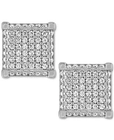 Esquire Men's Jewelry Cubic Zirconia Square Cluster Stud Earrings, Created for Macy's