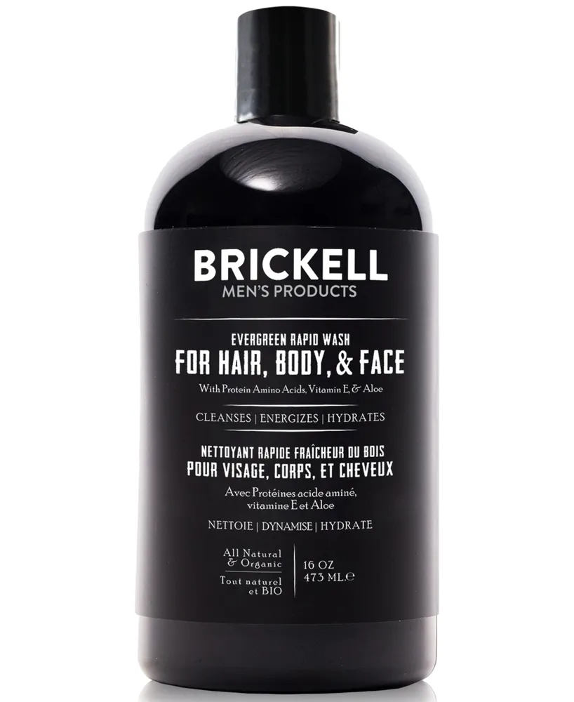 Brickell Men's Products Evergreen Rapid Wash, 16 oz.