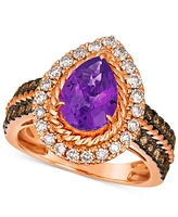 Le Vian Grape Amethyst (1-5/8 ct. t.w.), Chocolate Diamonds (1/2 ct. t.w.) & Nude Diamonds (1/2 ct. t.w.) Pear