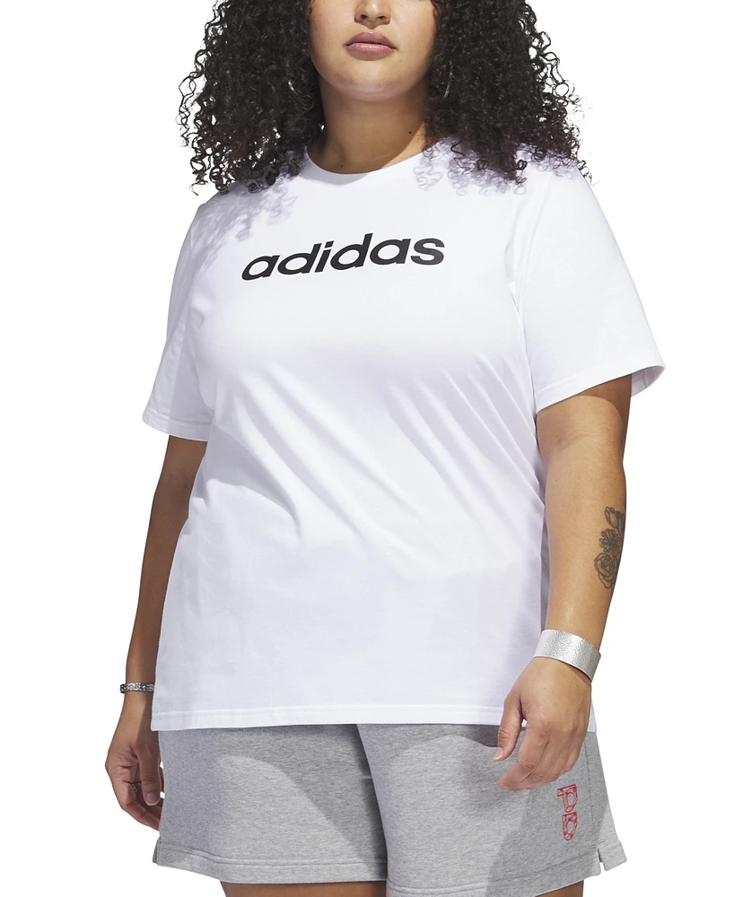 adidas Plus Cotton Crewneck Logo-Print Tee