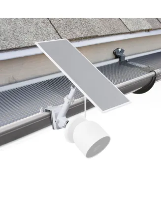 Wasserstein 2-in-1 Gutter Mount for Google Nest Cam (Battery) and Compatible Solar Panel (White) - Camera and Solar Panel Not Included