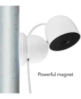 Wasserstein Magnetic Wall Mount for Google Nest Cam (Indoor, Wired) - More Mounting Options for Your Nest Cam (White)