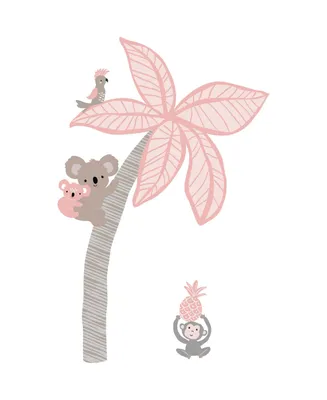 Lambs & Ivy Calypso Pink/Taupe Koala and Palm Tree Nursery Wall Decals/Appliques