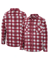 Men's Colosseum Crimson, White Alabama Crimson Tide Ellis Plaid Full-Snap Shirt Jacket