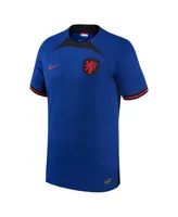 Big Boys Nike Royal Netherlands National Team 2022/23 Away Breathe Stadium Replica Blank Jersey