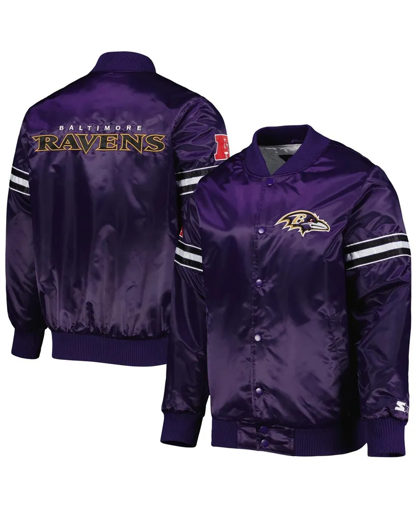 Men's Starter Purple/Black Baltimore Ravens Logo Extreme Full-Zip Hoodie Size: Small