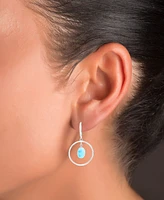 Macy's Larimar Open Circle Leverback Earrings in Sterling Silver