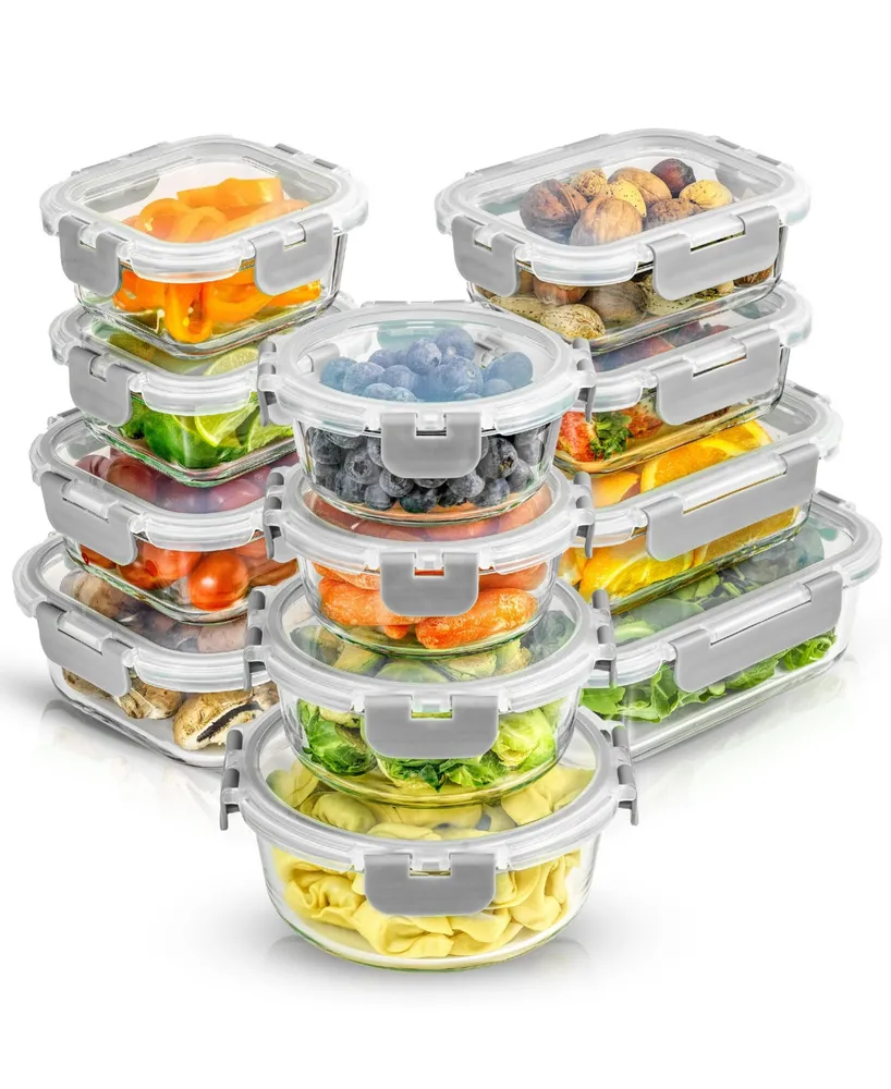 JoyJolt Glass Storage Containers with Leakproof Lids, Set of 12