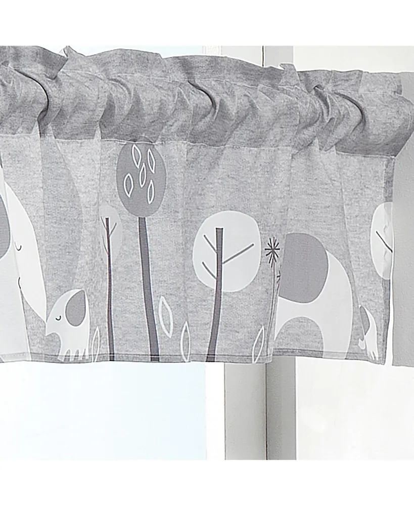 Bedtime Originals Elephant Love Gray Nursery Window Valance