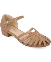 Journee Collection Women's Joannah Fisherman Ankle Strap Flat