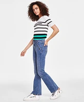 Karl Lagerfeld Paris Women's Sailor Flared-Leg Jeans