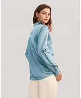 Lilysilk Women's Basic Concealed Placket Silk Shirt