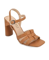 Journee Collection Women's Gibssen Square Toe Fisherman Sandals