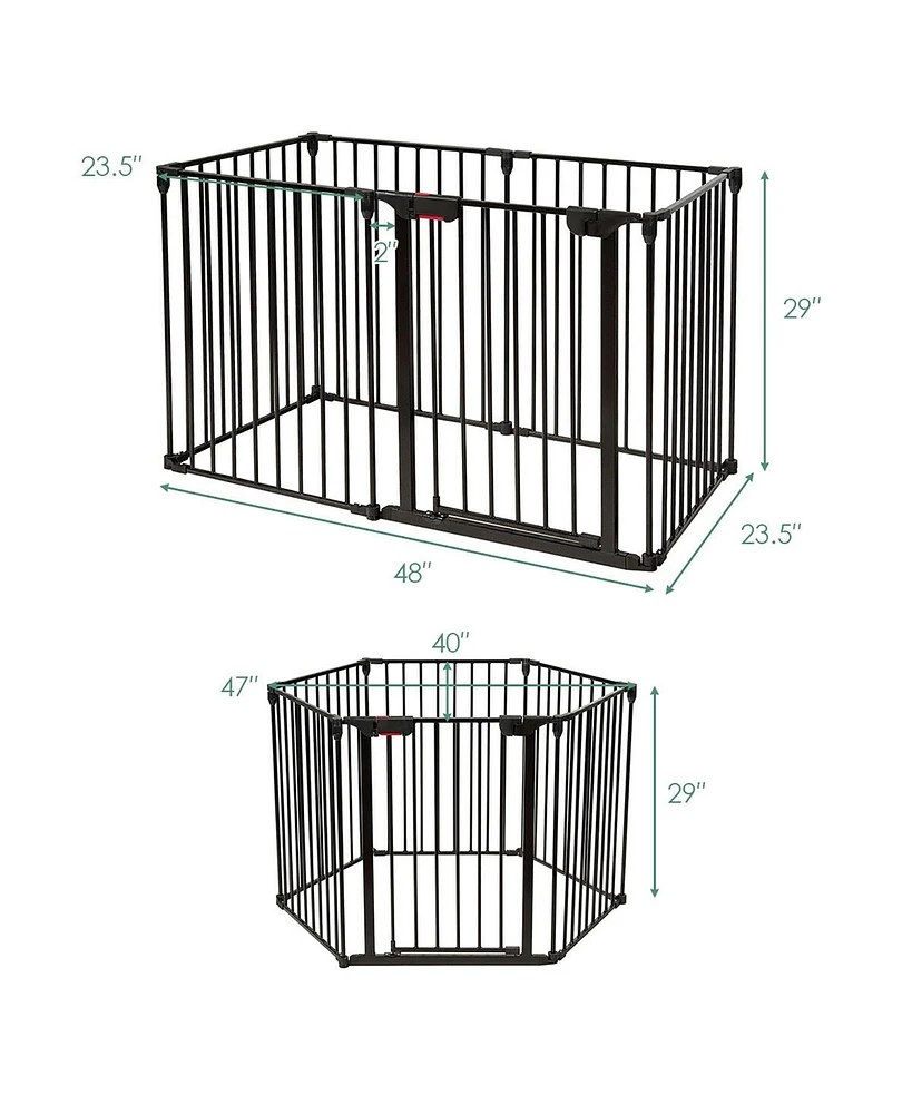 6 Panel Baby Safe Metal Gate Play Yard