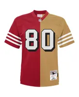 Men's Mitchell & Ness Jerry Rice Scarlet, Gold San Francisco 49ers Big and Tall Split Legacy Retired Player Replica Jersey