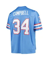 Men's Mitchell & Ness Earl Campbell Light Blue Houston Oilers Big and Tall 1980 Retired Player Replica Jersey