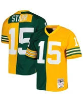 Men's Mitchell & Ness Bart Starr Green, Gold Green Bay Packers 1969 Split Legacy Replica Jersey