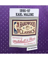 Men's Mitchell & Ness Karl Malone Purple, Turquoise Utah Jazz Hardwood Classics 1996-97 Split Swingman Jersey