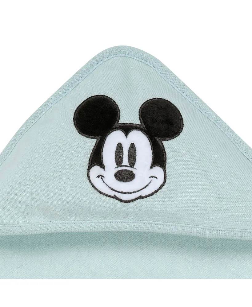 Lambs & Ivy Baby Boys Disney Baby Classic Mickey Mouse Blue Hooded Baby Bath Towel