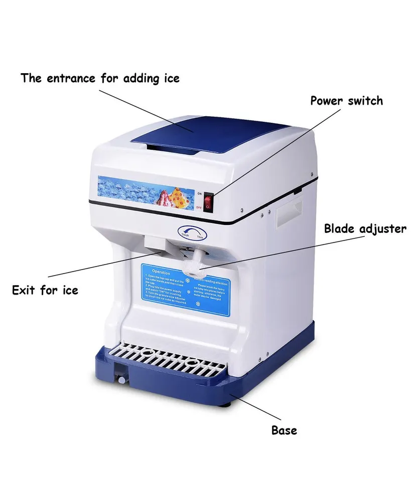 Electric Ice Shaver Machine Tabletop Shaved Ice Crusher