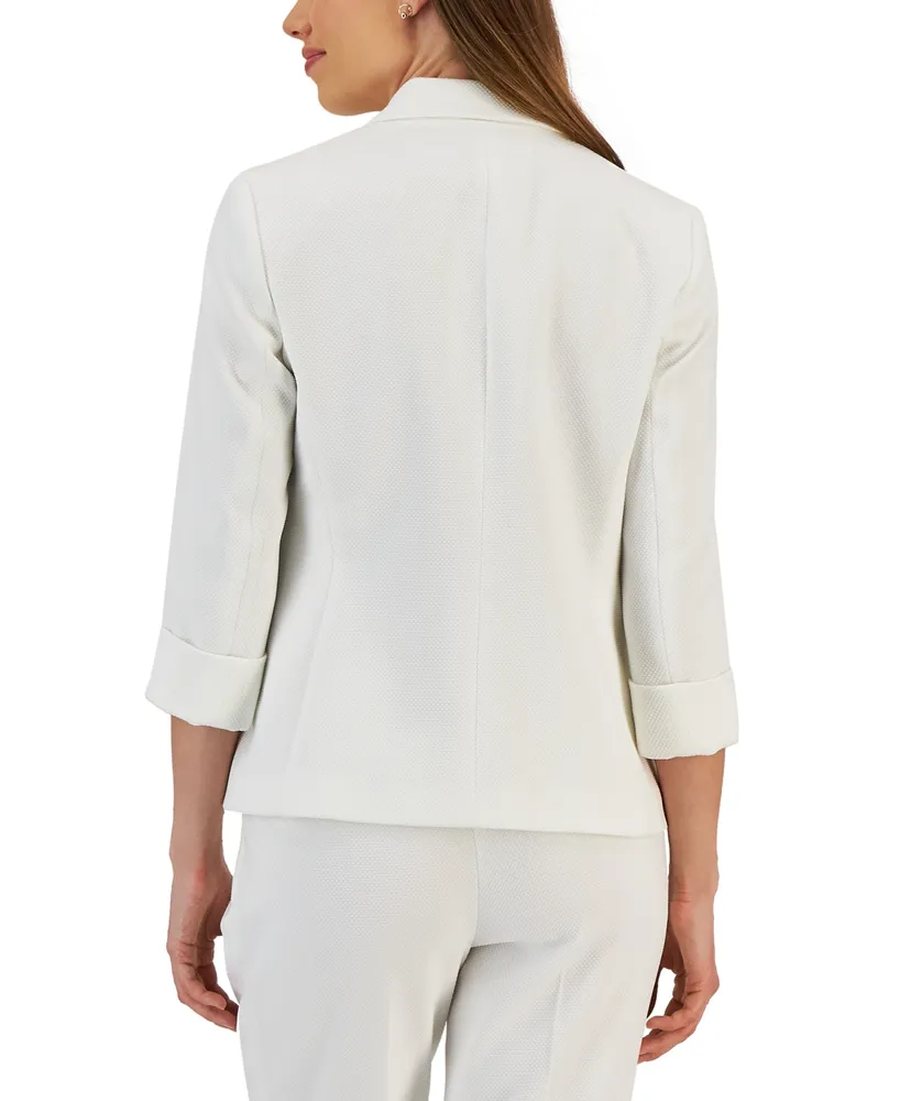 Kasper Women's Stretch Pique Single-Button Notched-Collar Jacket