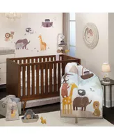 Lambs & Ivy Baby Noah 3-Piece Animals/Ark Baby Crib Bedding Set - Blue/Brown