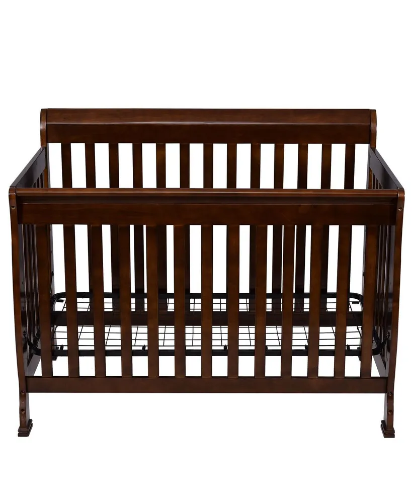 Coffee Pine Wood Baby Toddler Bed Convertible Crib Nursery