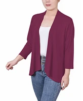 Women's 3/4 Sleeve Solid Cardigan