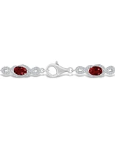 Macy's Garnet and White Topaz Bracelet (4-5/8 ct. t.w and 2 ct. t.w) in Sterling Silver